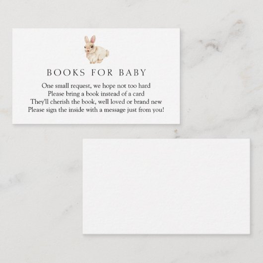 Bunny Rabbit Books for Baby Enclosure Kaart (Voorkant / Achterkant)