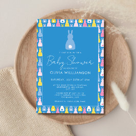 Bunny Rabbit Boy Baby shower Kaart