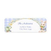 Bunny Rabbit Boy Baby Shower Return Address Label (Voorkant)