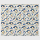 Bunny Rabbit Boy Oh Baby Baby shower Cadeaupapier (Vlak)