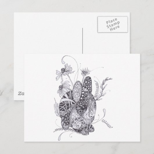 Bunny Rabbit Briefkaart (Voorkant / Achterkant)