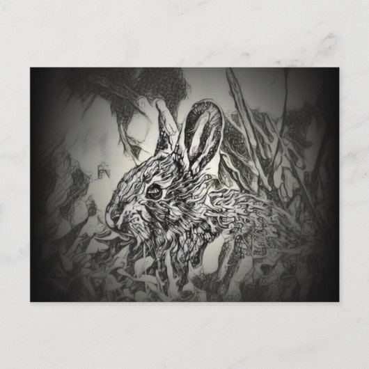 Bunny Rabbit Briefkaart - Yard Critters  (Voorkant)