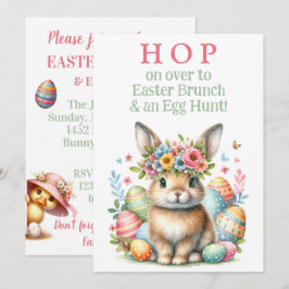Bunny Rabbit Brunch en Easter Egg Hunt Uitnodiging