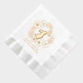 Bunny Rabbit Butterfly Bloemenkrans Happy Easter Folie Servetten (Rechts)