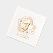 Bunny Rabbit Butterfly Bloemenkrans Happy Easter Folie Servetten (Links)