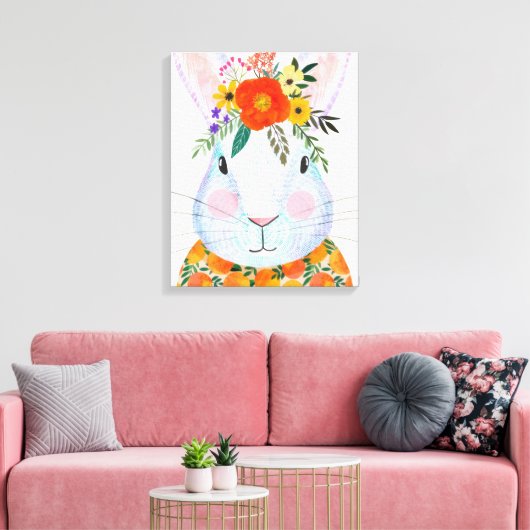 Bunny Rabbit Canvas Afdruk (Insitu (Woonkamer))