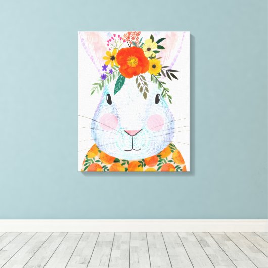 Bunny Rabbit Canvas Afdruk (Insitu (Houten vloer))