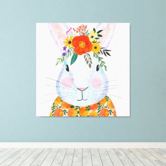 Bunny Rabbit Canvas Afdruk (Insitu (Houten vloer))
