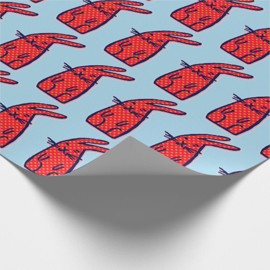 BUNNY RABBIT CHRISTMAS OF BIRTHDAY WRAPPER CADEAUPAPIER (Hoek)