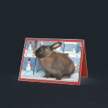 Bunny Rabbit Chritmas met Snowman Holiday Boxes Feestdagen Kaart<br><div class="desc">Bunny Rabbit Chritmas met Snowman Holiday Boxes. Een zacht bruine konijn vormt voor een hoop kerstpakketten met sneeuwman. prettige feestdagen of Hoppy Feestdagen! Hug en bunny kissesl.</div>