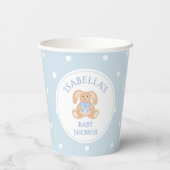 Bunny Rabbit Classic Polka Dots Boy Baby shower Papieren Bekers (Achterkant)