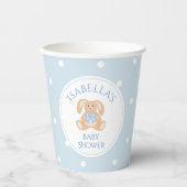 Bunny Rabbit Classic Polka Dots Boy Baby shower Papieren Bekers (Voorkant)