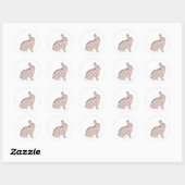 Bunny Rabbit Collage Ontvlechtingspakketbloemen Pa Ronde Sticker (Vel)