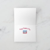 BUNNY RABBIT & COLORFUL HEARTS RAINING VALENTIJNSE FEESTDAGEN KAART (Binnen)