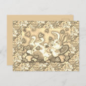 BUNNY RABBIT & COLORFUL HEARTS RAINING VALENTIJNSE FEESTDAGENKAART (Voorkant / Achterkant)