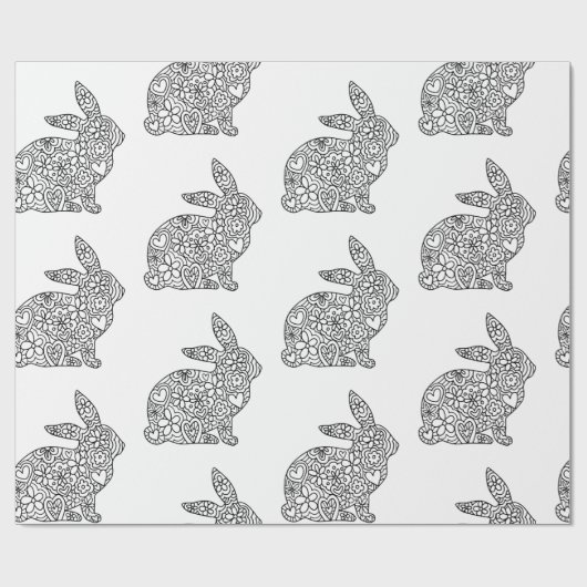 Bunny Rabbit Coloring Cadeaupapier (Vlak)