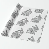 Bunny Rabbit Coloring Cadeaupapier (Uitgerold)