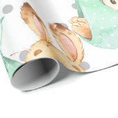 Bunny Rabbit Cub Cute Nursery Baby Gift New Born Cadeaupapier (Rol Hoek)