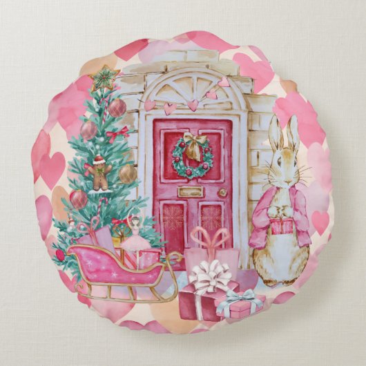 Bunny Rabbit Cushion Rond Kussen (Achterkant)