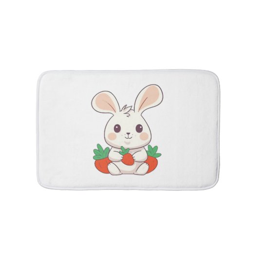 Bunny Rabbit Cute Animals voor meisjes paasbrood Badmat (Voorkant)