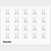 Bunny Rabbit Cute Animals voor meisjes paasbrood Vierkante Sticker (Vel)