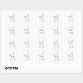 Bunny Rabbit Cute Animals voor meisjes paasbrood Vierkante Sticker (Vel)