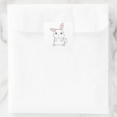 Bunny Rabbit Cute Animals voor meisjes paasbrood Vierkante Sticker (Tas)