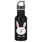 Bunny Rabbit Cute Kinder Water Bottle met naam Waterfles (Voorkant)