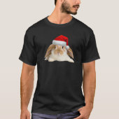 Bunny Rabbit Cute Santa Hat Afbeelding Funny Kerst T-shirt (Voorkant)