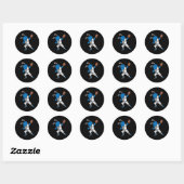Bunny Rabbit Dab Baseball Paasjongen Ronde Sticker (Vel)