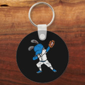 Bunny Rabbit Dab Baseball Paasjongen Sleutelhanger (Voorkant)
