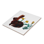 Bunny Rabbit Daffodil Art Spring Tegeltje (Zijkant)