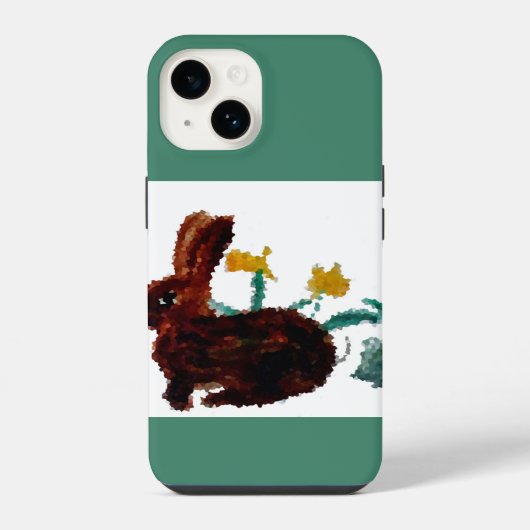 Bunny Rabbit Daffodils Spring iPhone Hoesje (Achterkant)
