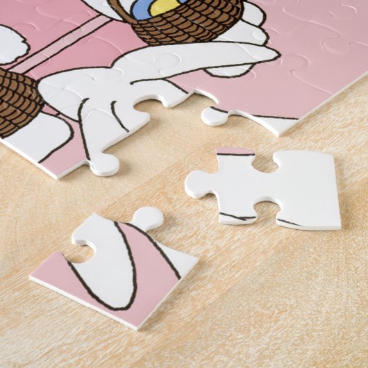 Bunny Rabbit Delivery Asessies Jigzaag Puzzle Legpuzzel (Zijkant)