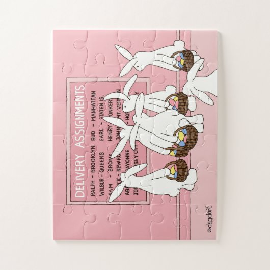 Bunny Rabbit Delivery Asessies Jigzaag Puzzle Legpuzzel (Verticaal)
