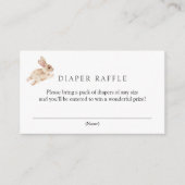 Bunny Rabbit Diaper Raffle Baby shower Informatiekaartje (Voorkant)