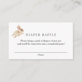 Bunny Rabbit Diaper Raffle Baby shower Informatiekaartje