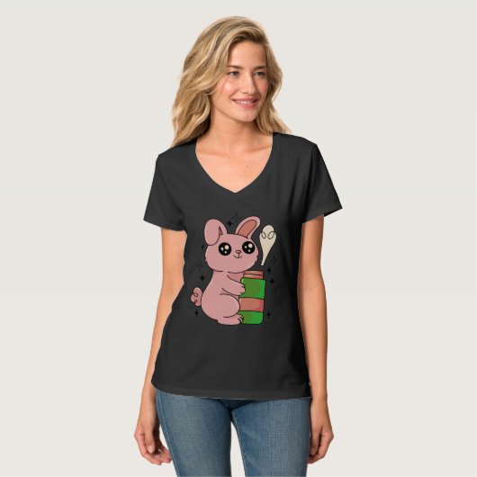 bunny rabbit easter bottle t-shirt (Voorkant volledig)