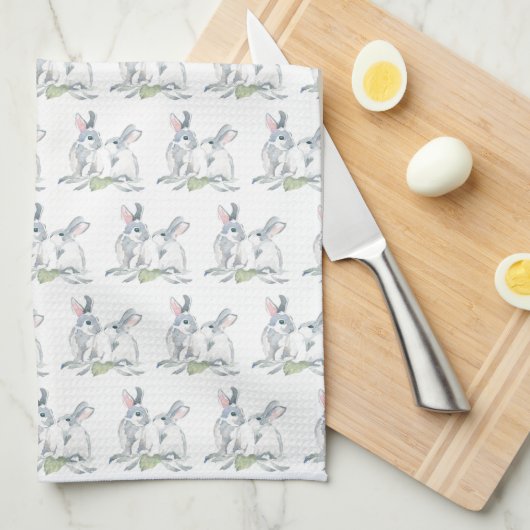 Bunny Rabbit Easter Dish Towels Theedoek (Quarter Fold)