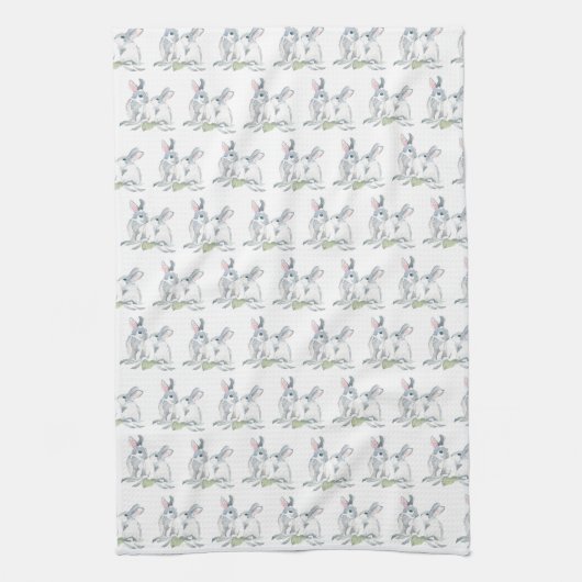 Bunny Rabbit Easter Dish Towels Theedoek (Verticaal)
