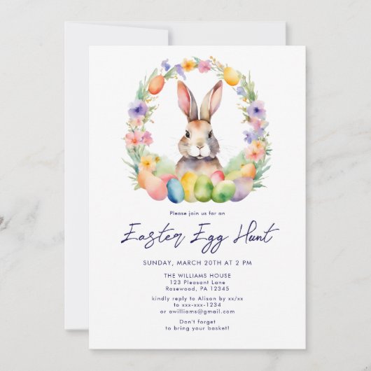 Bunny Rabbit Easter Egg Hunt Kaart (Voorkant)