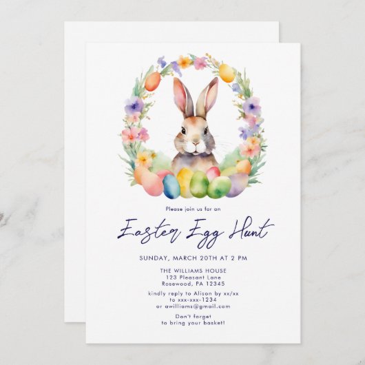 Bunny Rabbit Easter Egg Hunt Kaart (Voorkant / Achterkant)