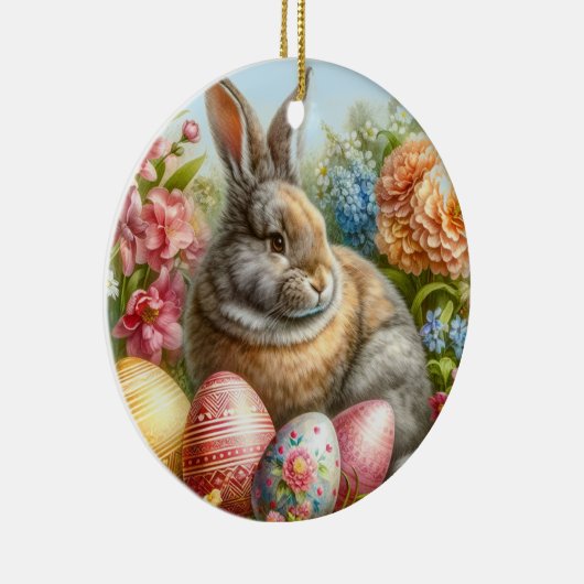 Bunny Rabbit Easter Holiday Tree Ornament (Rechts)