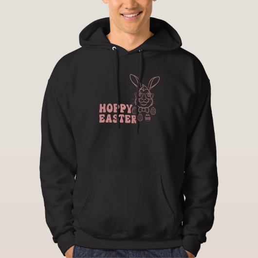 Bunny Rabbit Eggs Hunting Happy Easter Day Cute Ho Hoodie (Voorkant)