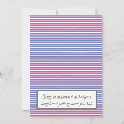 Bunny Rabbit en Balloon Gender onthullen Baby show Kaart (Achterkant)