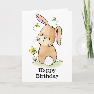 Bunny Rabbit en bijen Birthday Kaart