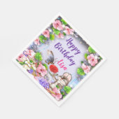 Bunny Rabbit en Butterfly verjaardagsfeestje Servet (Hoek)