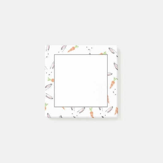 Bunny Rabbit en Carrot Pattern Post-It Notes (Voorkant)