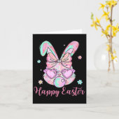 Bunny Rabbit Face Coquette Bow Paasdag Bubblegu Kaart (Gele Bloem)