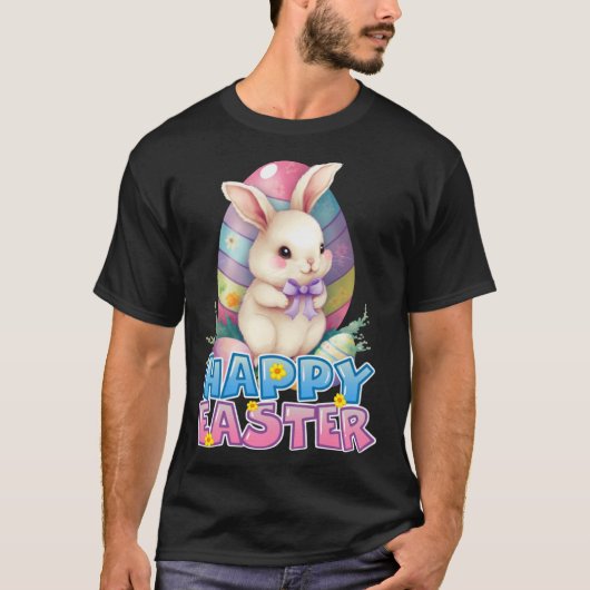 Bunny Rabbit Face Happy Easter Day Women Girls T-shirt (Voorkant)